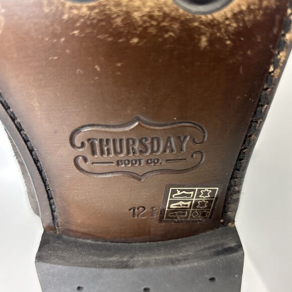 Men’s Size 12.5 Thursday Boot Company Duke Chelsea Boots Dark Olive Suede 2310 - Picture 11 of 12
